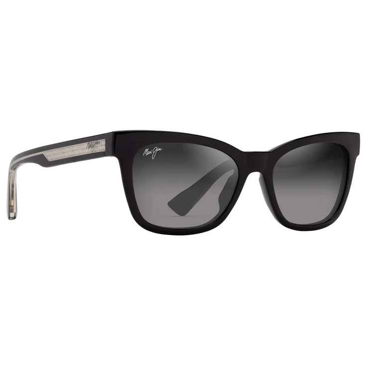 Maui Jim Sonnenbrille Hiwahiwa Shiny Black Trans Light Grey Neural Grey Mineral Superthin Präsentation