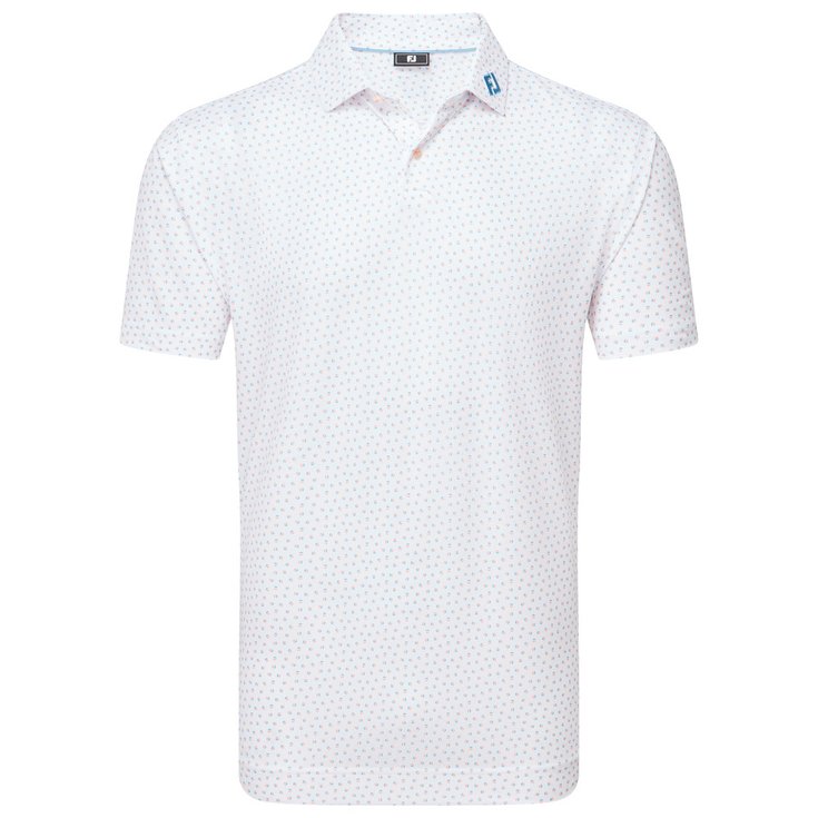 Footjoy Bounce Print Pique White Org 