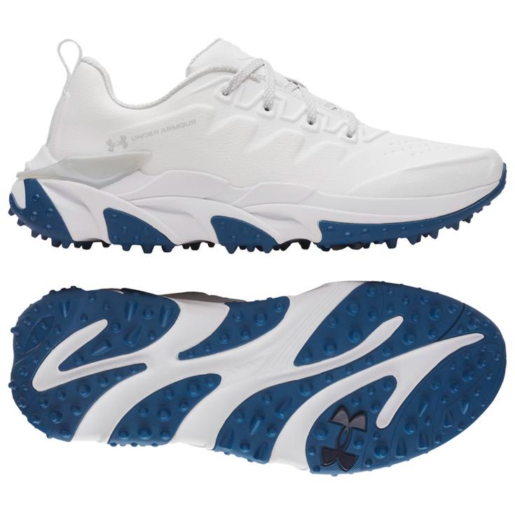 Under Armour Chaussures sans spikes Halo Tour Spikeless White White Metallic Silver Présentation