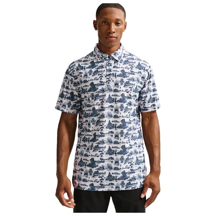 Nike Polohemde Tailored Performance Dri-Fit Print Cons Photon Dust College Navy Präsentation