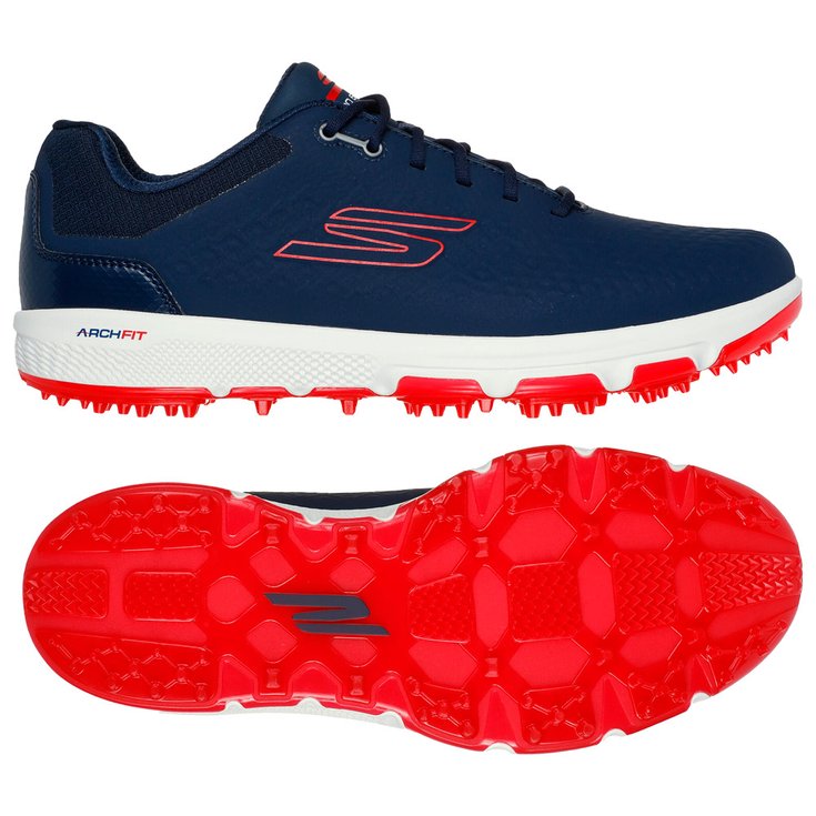 Skechers Schuhe ohne Spikes Go Golf Pro 6 SL Navy Red Präsentation