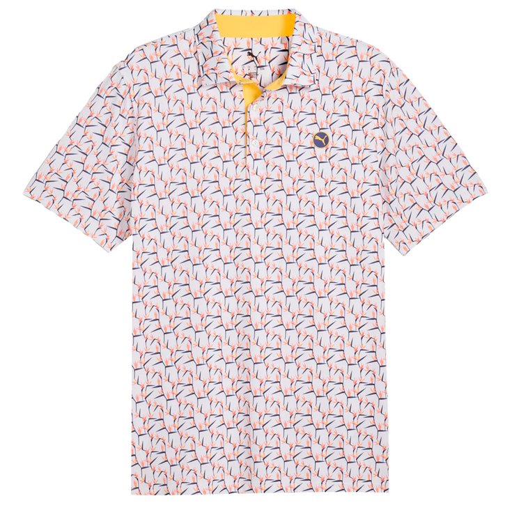 Puma Golf Masters Paradise Polo White Glow Sunny Yellow 