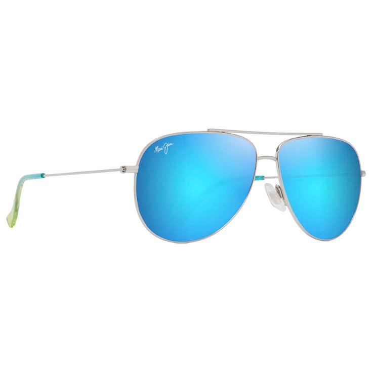 Maui Jim Sonnenbrille Hauoli Argent Brillant Bleus Verts Bleu Hawaï MauiPure Präsentation