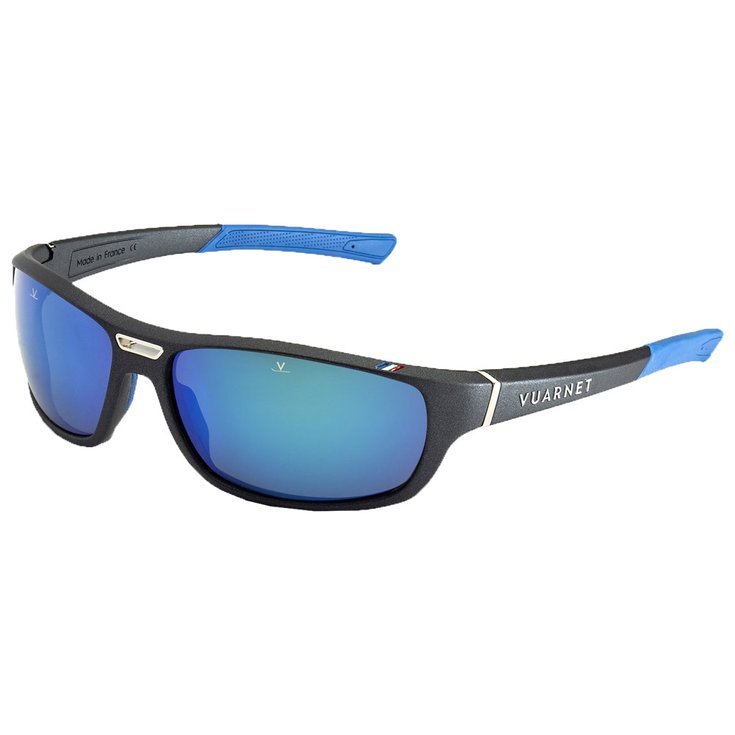 Vuarnet Sonnenbrille Racing Small Noir Métalisé Ble Grey Polar Blue Flash Präsentation