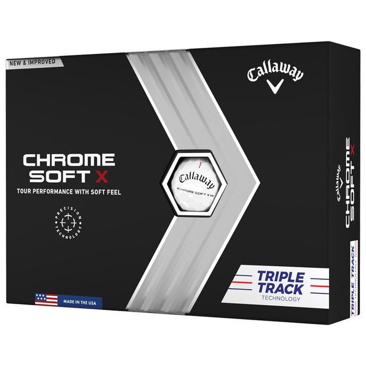 Callaway Golf Balles neuves Chrome Soft X White Triple Track Présentation