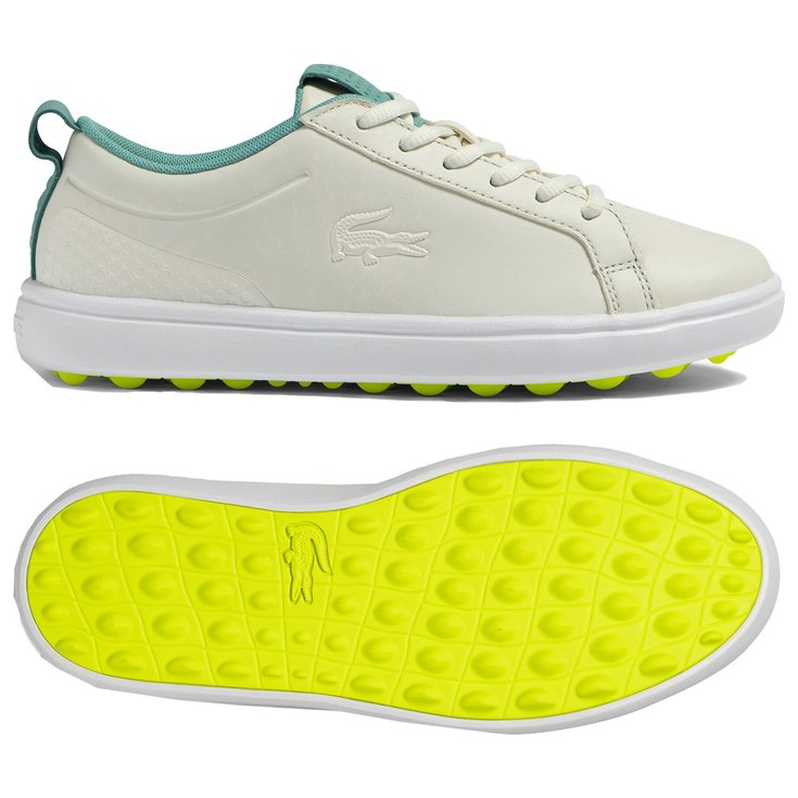Lacoste Chaussures sans spikes G-Elite Off White Yellow Présentation