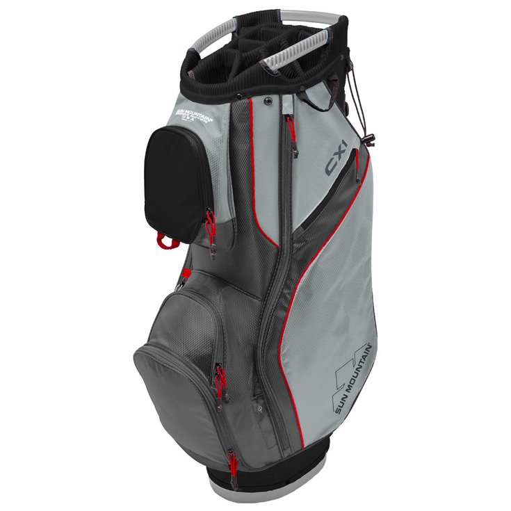 Sun Mountain Cartbag (Komplettsatz) CX1 Gun Metal Cadet Red Präsentation