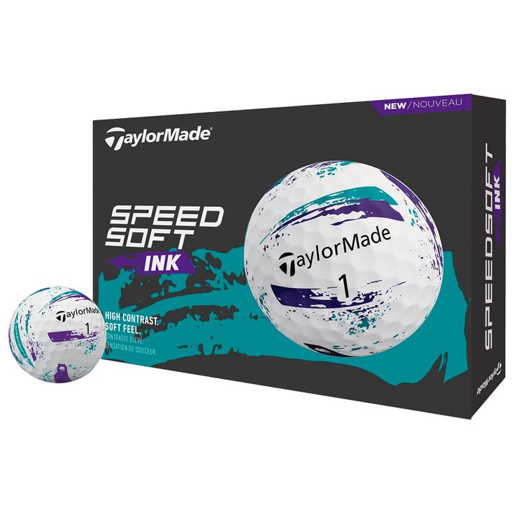 Taylormade Balles neuves SpeedSoft Ink Purple Teal Présentation