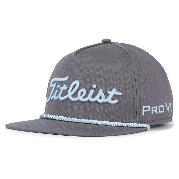 Titleist Casquettes Tour Rope Flat Bill - Charcoal /Sky Präsentation