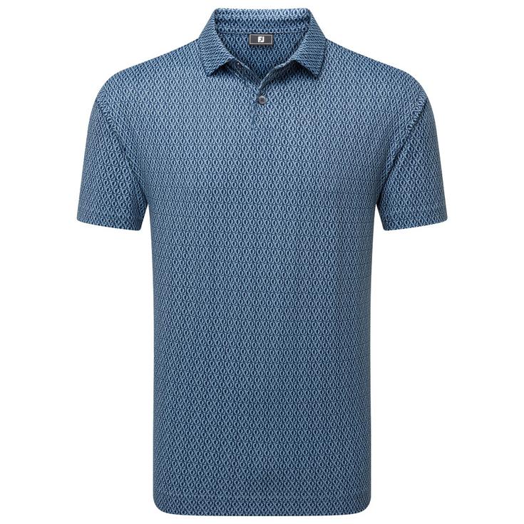 Footjoy Polohemde Modernist Geo Steel Blue Navy Präsentation