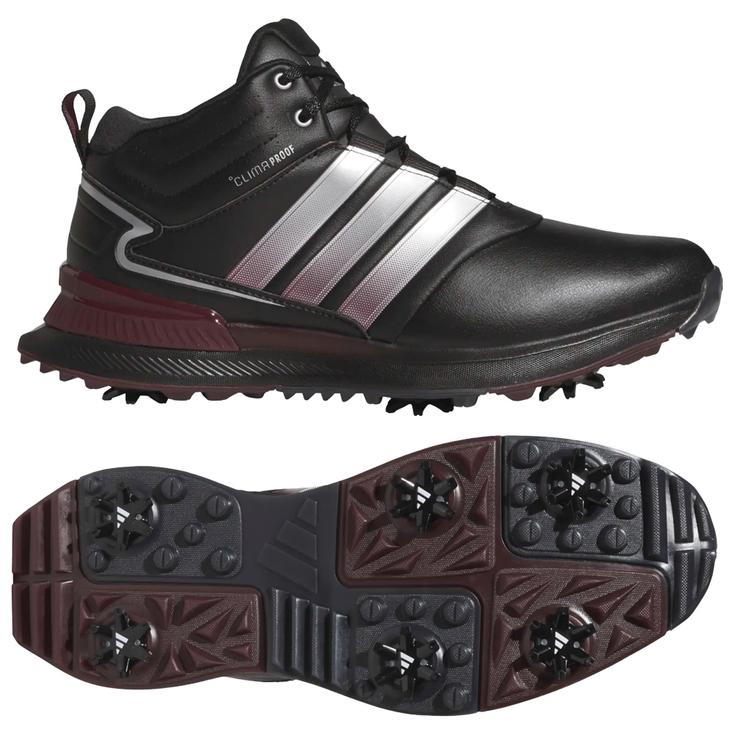 adidas Chaussures avec spikes R2C Mid Climaproof Black Silver Maroon Présentation