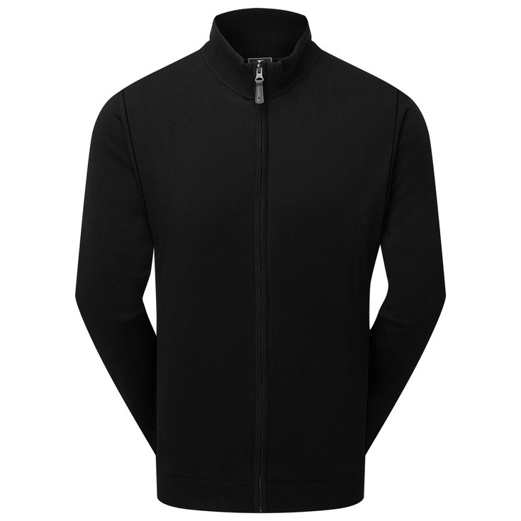 Footjoy Jacke Drirelease Full Zip Lined Sweater Black Präsentation