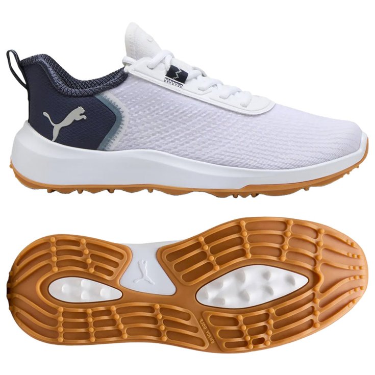 Puma Golf Schuhe ohne Spikes Fusion Crush Sport White Deep Navy Gum Präsentation
