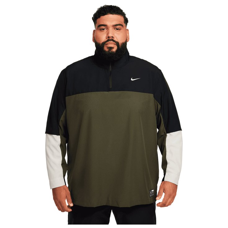 Nike Jacke Dri Fit NGC Jacket Half Zip Black Cargo Khaki Light Bone White Präsentation