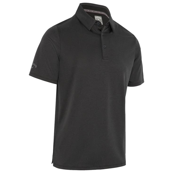 Callaway Golf Polohemde Emea Short Sleeve Chev Twill Jacquard Caviar Präsentation