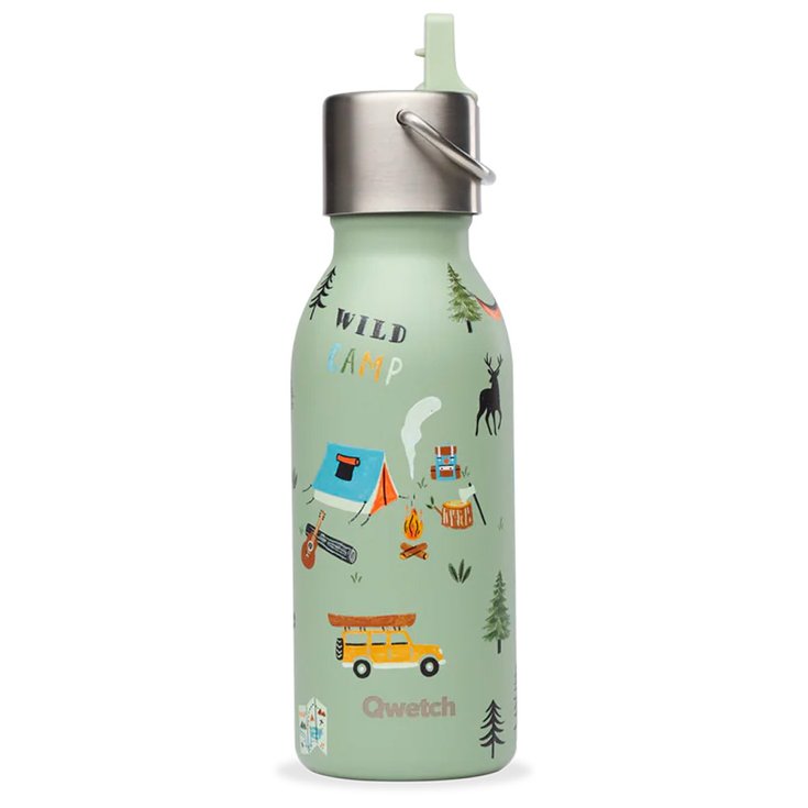 Qwetch Trinkflasche Kids 350 ml Yosemite Vert Tilleul Präsentation