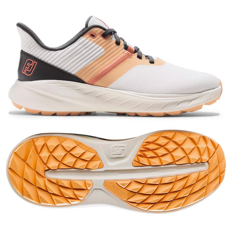 Footjoy Chaussures sans spikes Flex Women White Pink Orange Présentation