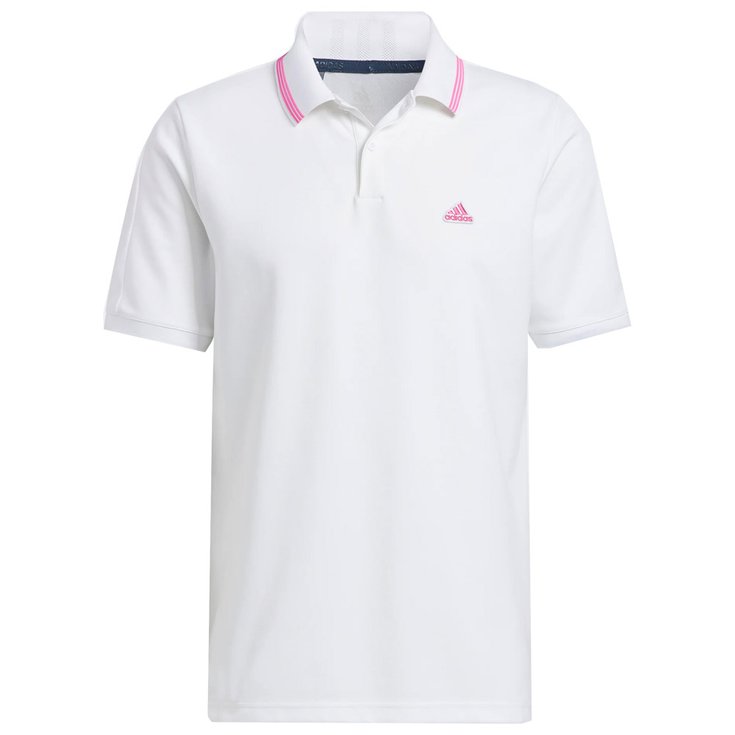 Adidas Polo Go To Primegreen Pique Polo White Screaming Pink Présentation