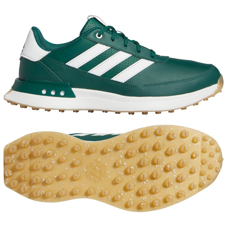 Chaussures sans crampons adidas S2G SL Leather 24 Collegiate Green White Gum Hiver 2025 Monsieurgolf