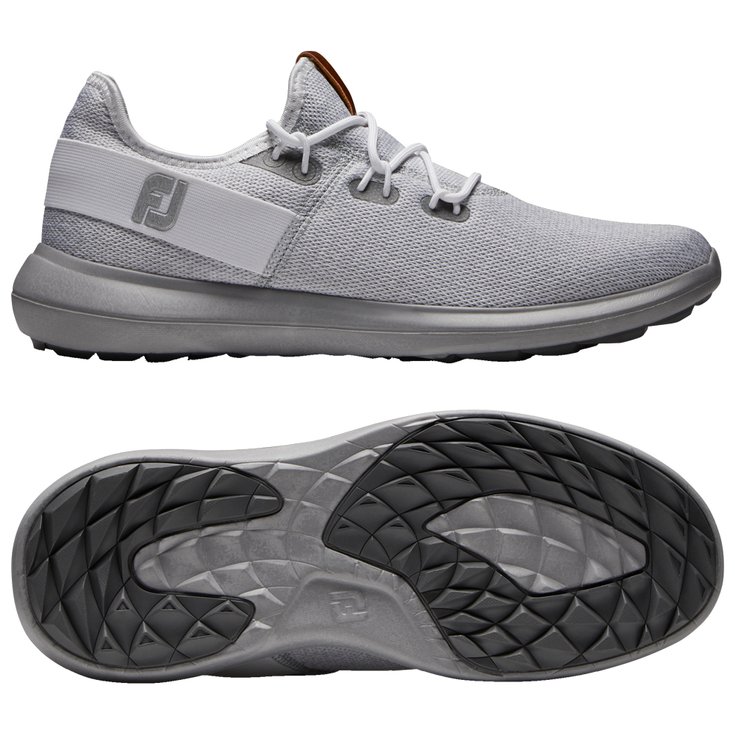 Footjoy Schuhe ohne Spikes Flex Coastal White Grey Präsentation