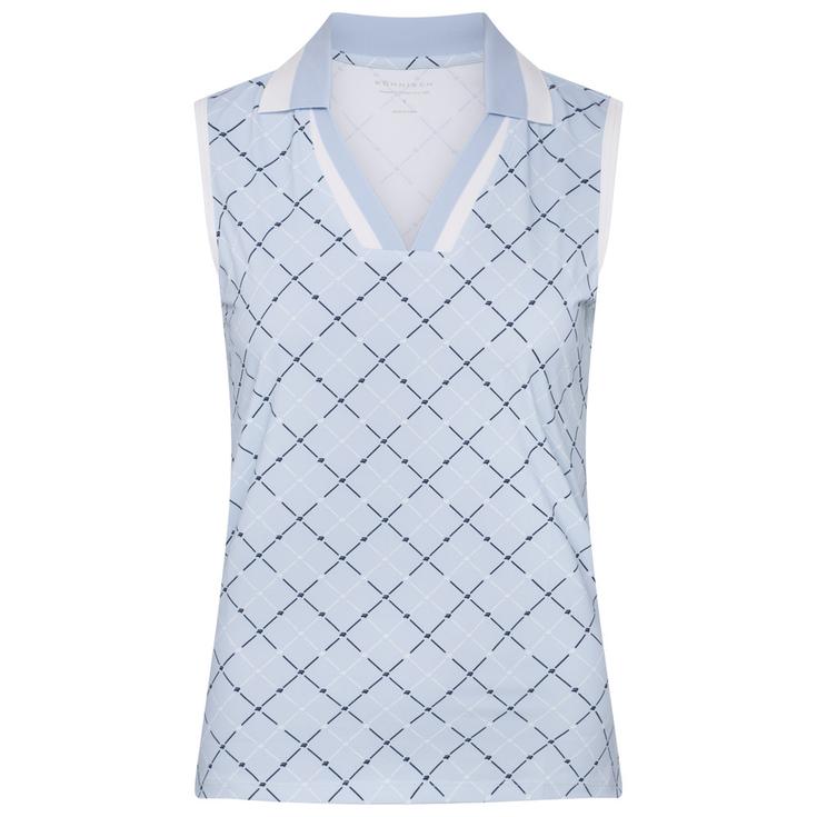 Rohnisch Polohemde Essential Sleeveless Micro R Check Skyway Präsentation