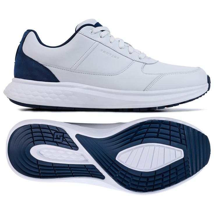 Footjoy Chaussures sans spikes Hampton White Navy Présentation