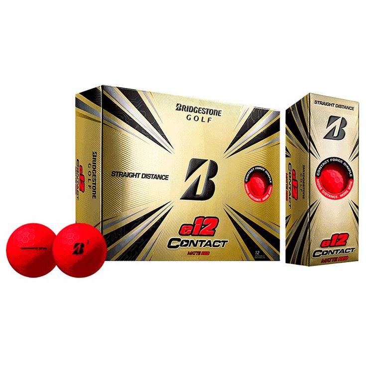 Bridgestone Balles neuves e12 Contact Matte Red - Sans Présentation