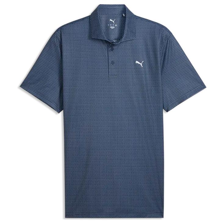 Puma Golf Polohemde Pure 3.0 Geo Deep Navy White Glow Präsentation