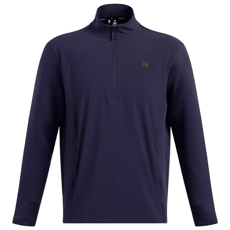 Under Armour Pullover Drive Pro Storm Hybrid Half Zip Midnight Navy Metallic Silver Präsentation