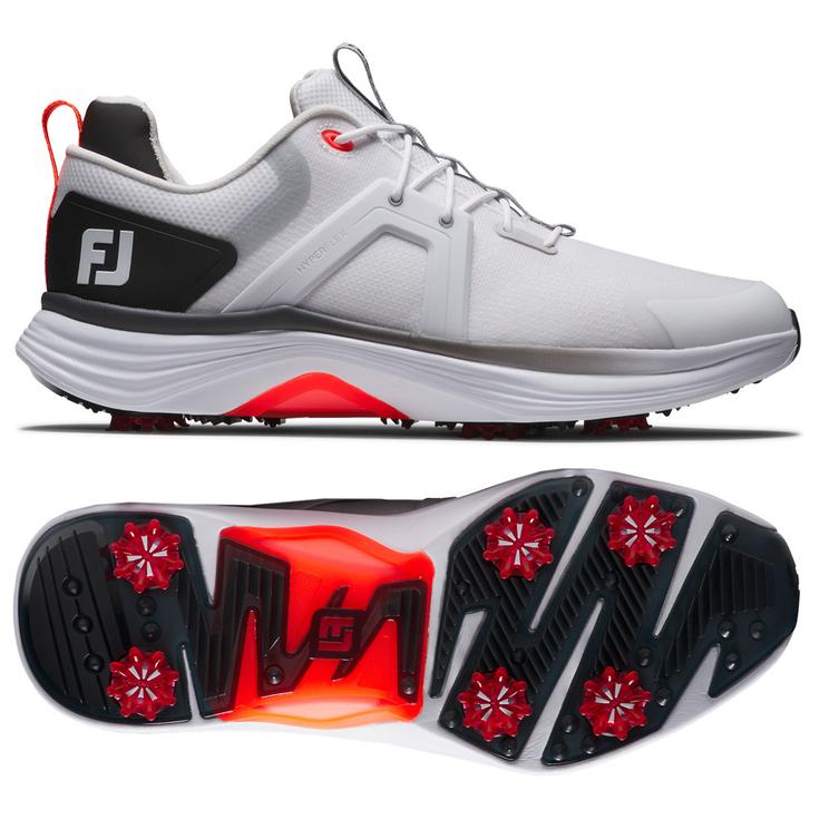 Footjoy Schuhe mit Spikes Hyperflex White Black Red Präsentation