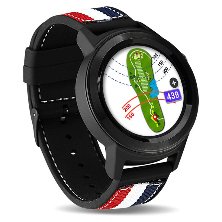 Golfbuddy Montres GPS AIM W11 Red White Blue Présentation