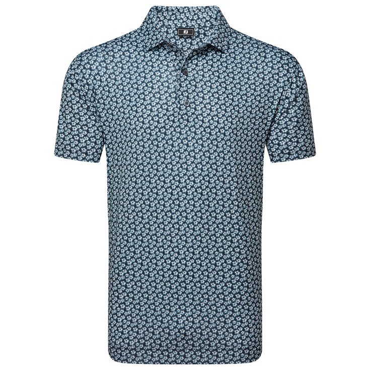 Footjoy Floral Sketch Print Lisle White Navy 