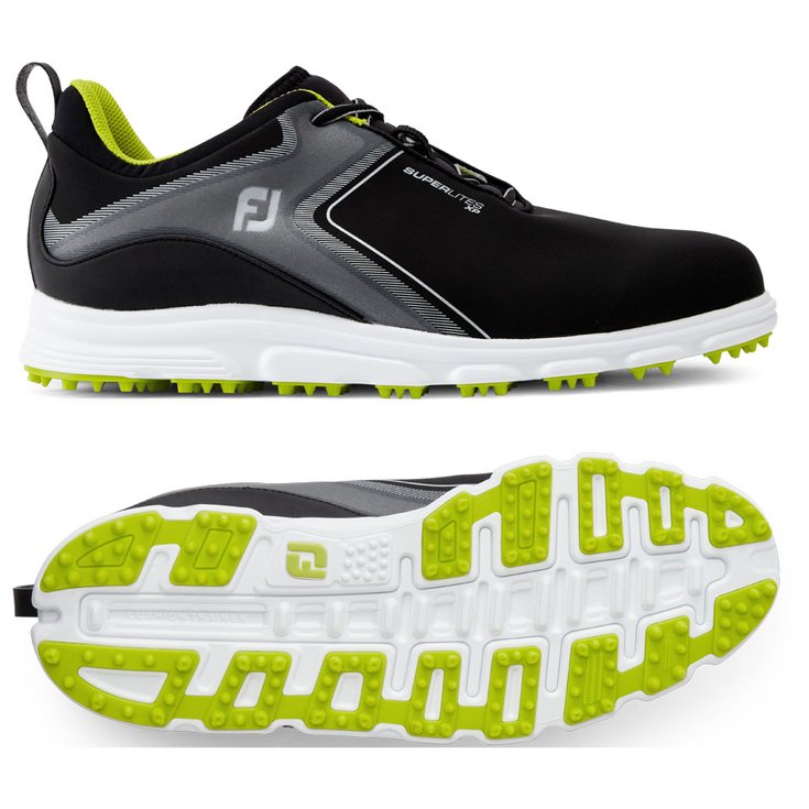 Footjoy Chaussures sans spikes Superlites XP Black Lime Présentation