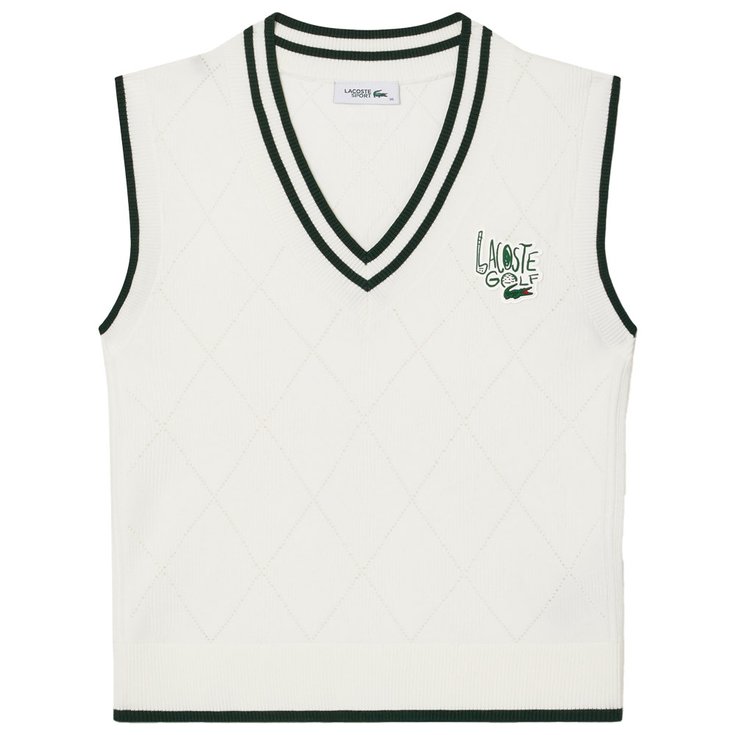 Lacoste Pionneer Sleeveless V Neck Farine Sinople 