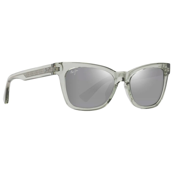 Maui Jim Sonnenbrille Hiwahiwa Shiny Transparent Sage Green Neutral Grey Mineral Superthin Präsentation