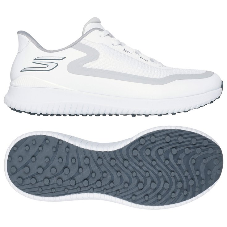 Skechers Schuhe ohne Spikes Go Golf Flight White Grey Trim Präsentation