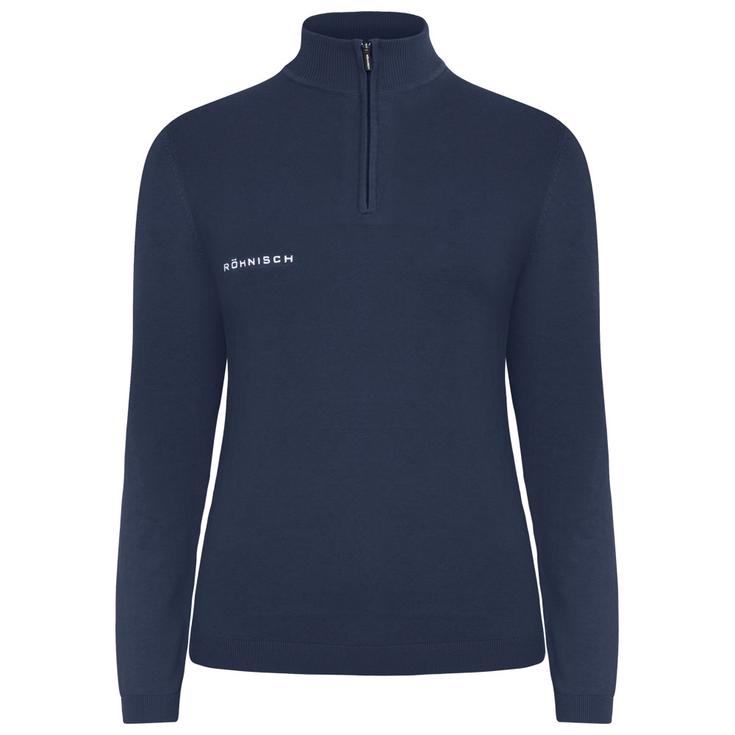 Rohnisch Pullover Kora Knitted Half Zip Navy Präsentation Rohnisch Pullover Kora Knitted Half Zip Navy Präsentation