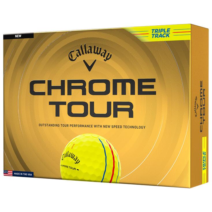 Callaway Golf Balles neuves Chrome Tour Triple Track Yellow Présentation