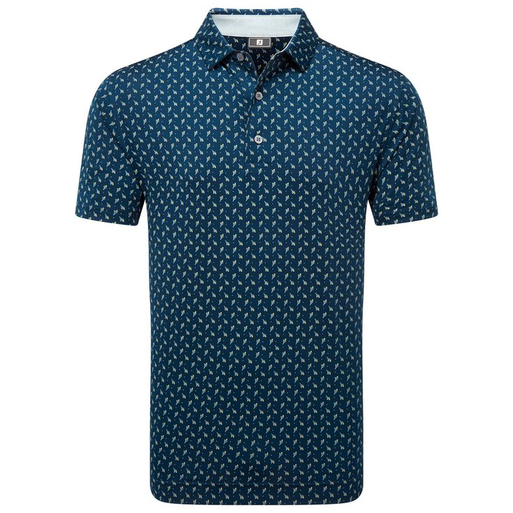 Footjoy Polohemde Flower Bud Foulard Lisle Navy Präsentation