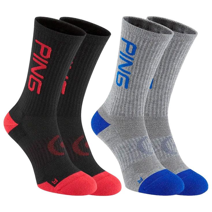 Ping Socken Logo Sock Grey Black Multi Präsentation