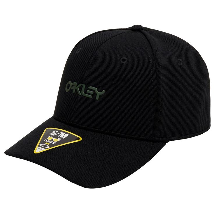 Oakley Cap 6 Panel Stretch Metallic Hat Blackout Präsentation