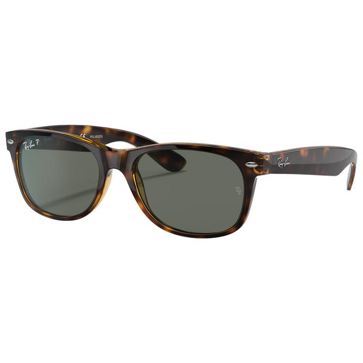 Ray Ban Sonnenbrille RB2132 New Wayfarer Classic Polished Tortoise Green G-15 Polarized Präsentation