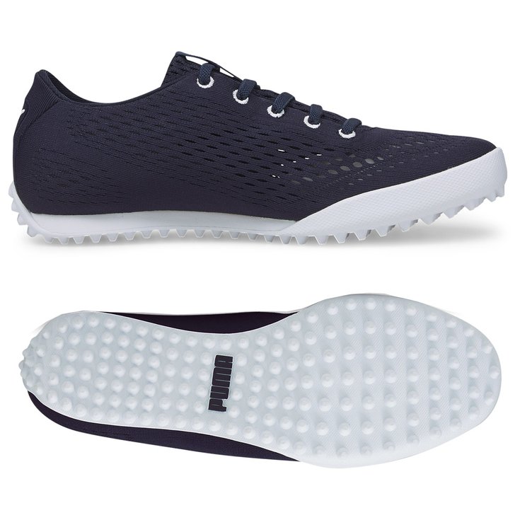 Puma Golf Schuhe ohne Spikes Monolite Fusion Slip-on Navy Blazer White Präsentation