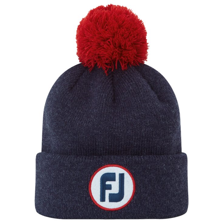 Footjoy Mütze Solid Pom Pom Heather Navy Präsentation