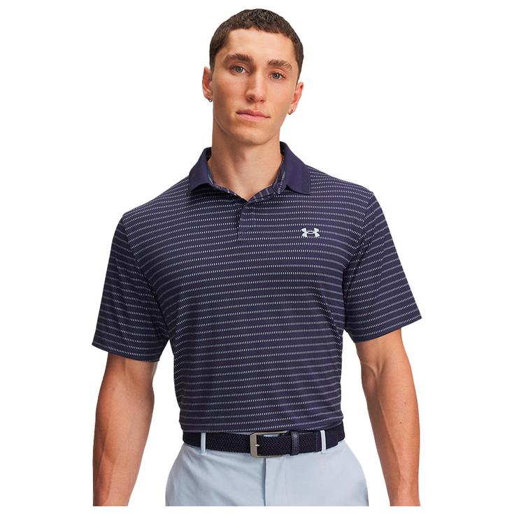 Under Armour Polo Drive Chill Printed Polo Midnight Navy Washed Navy Blue Calm Présentation
