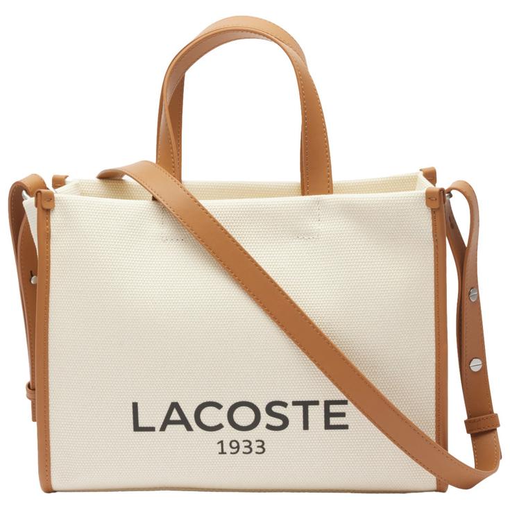 Lacoste Sac à main The Heritage Canvas Silver Chine Midnight Blue Présentation