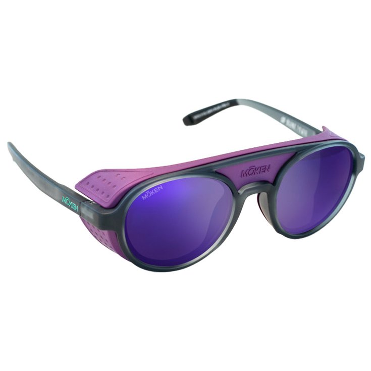Moken Vision Sonnenbrille Hawkins Vintage Grey Purple Blue Cat.4 Summit Master Präsentation