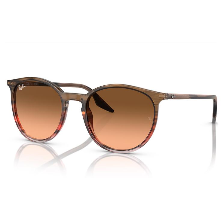 Ray Ban Sonnenbrille RB2204 Polished Striped Red Brown Gradient Black Pink Präsentation