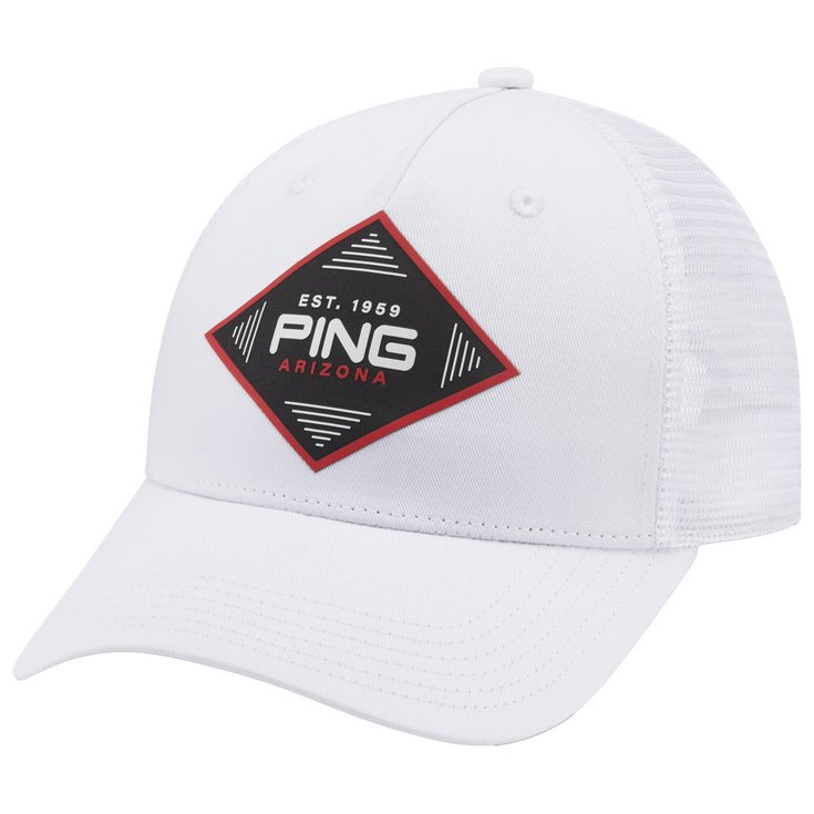 Ping Cap Diamond Trucker Cap White Präsentation