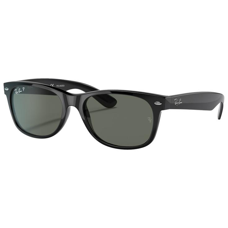 Ray Ban Sonnenbrille RB2132 New Wayfarer Classic Polished Black Green Polarized Präsentation